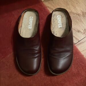 Camper peu brown barefoot mule shoes in 38 brown size women leather
